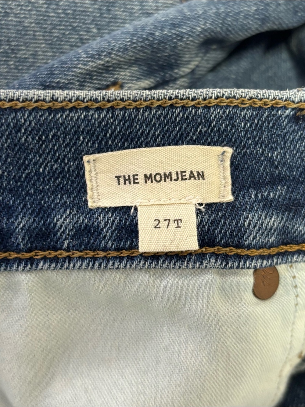 Madewell The Mom Jean Size 27 Tall Super High Waisted Raw Hem - Picture 7 of 14